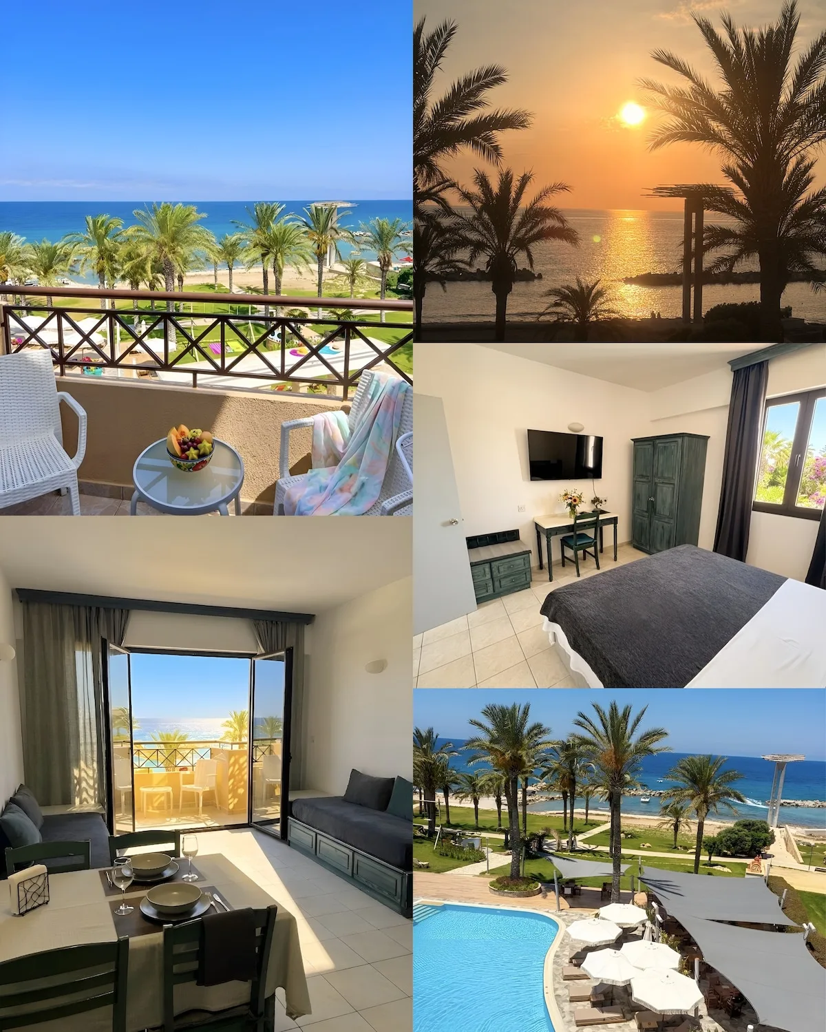 Beachfront apartment with sea view, balcony & pool!