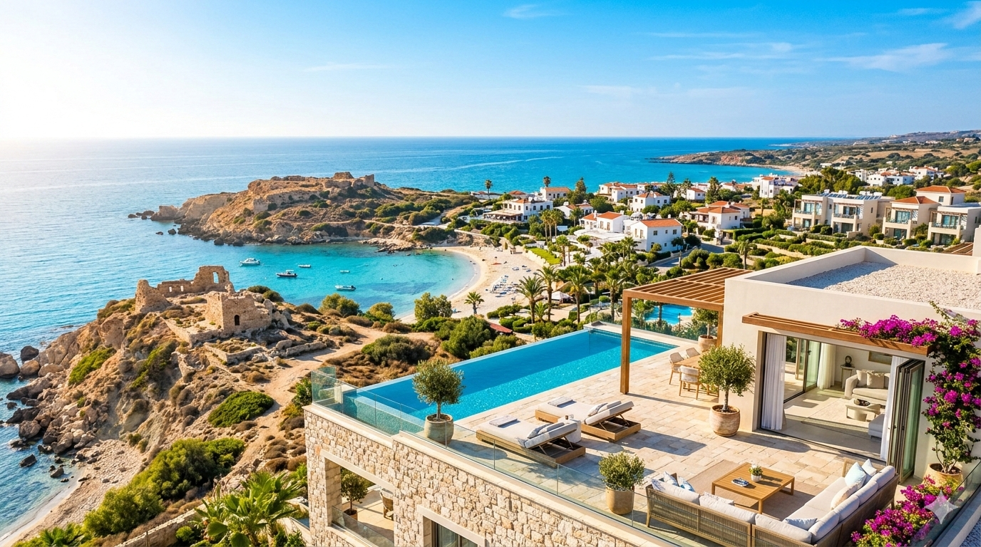 Mediterranean coastline in Cyprus